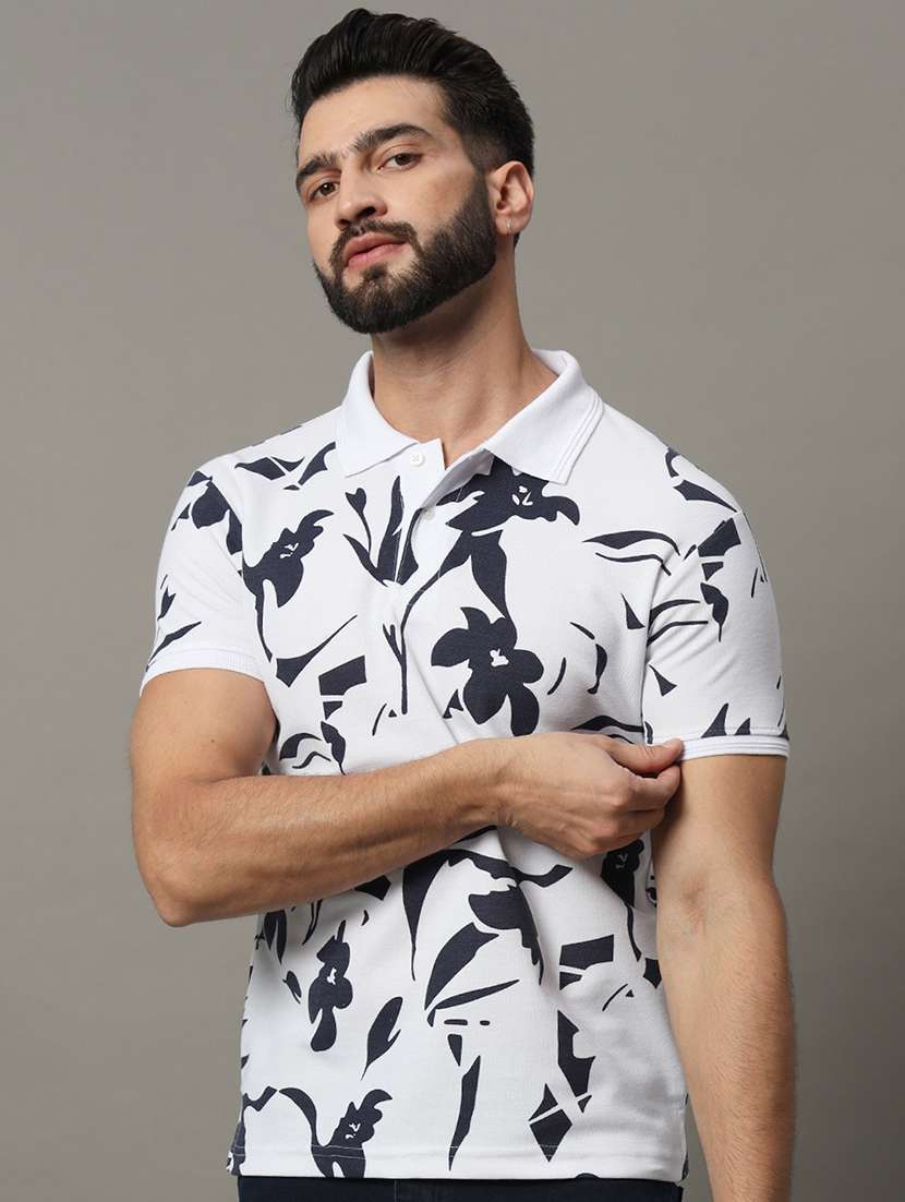 men printed polo t-shirt