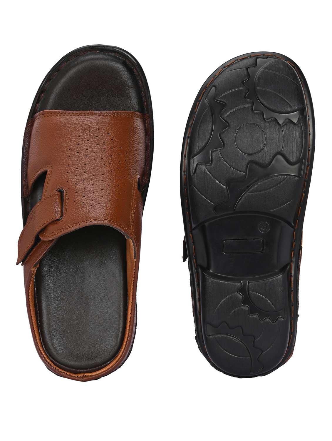 men tan slip on sandal - 21494935 -  Standard Image - 2