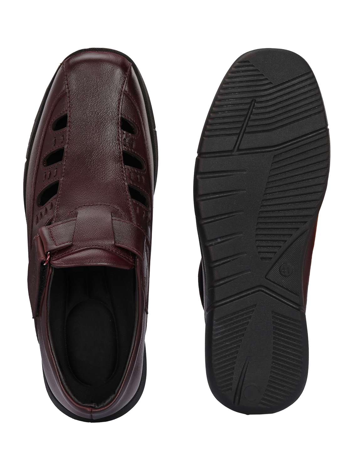 brown leather slip on sandals - 21494955 -  Standard Image - 2