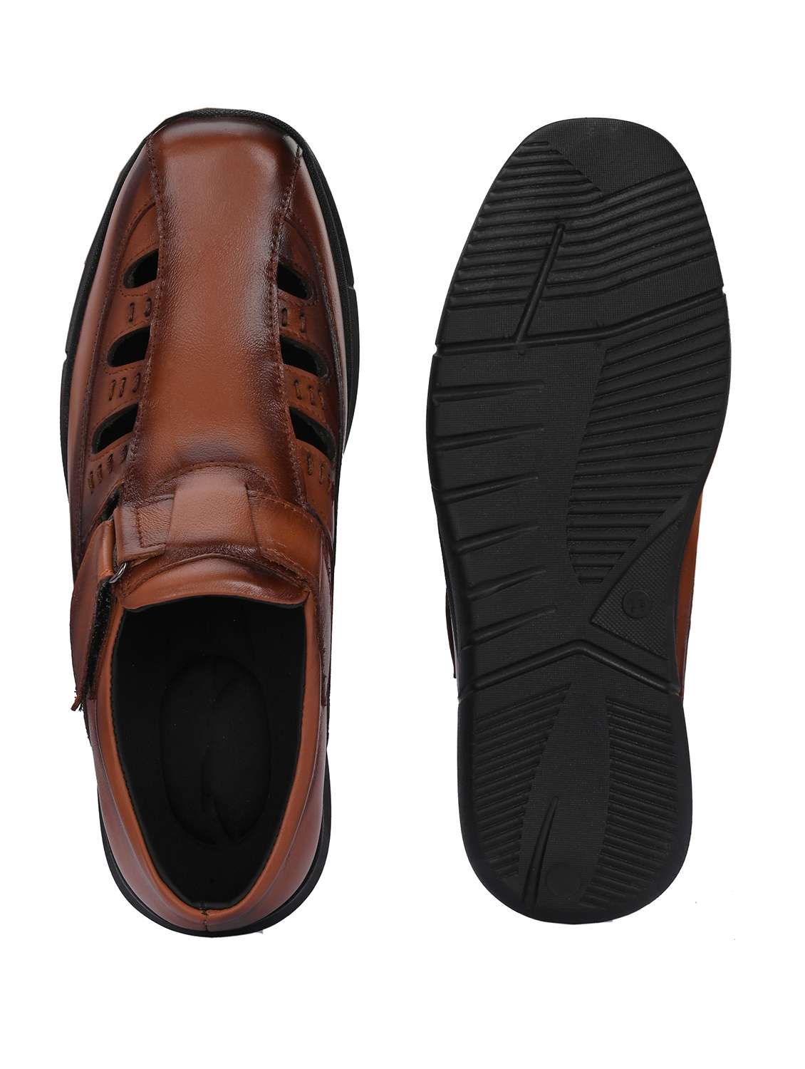 brown leather slip on sandals - 21494957 -  Standard Image - 2