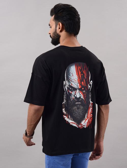 men black cotton back print t-shirt - 21495041 - Standard Image - 0