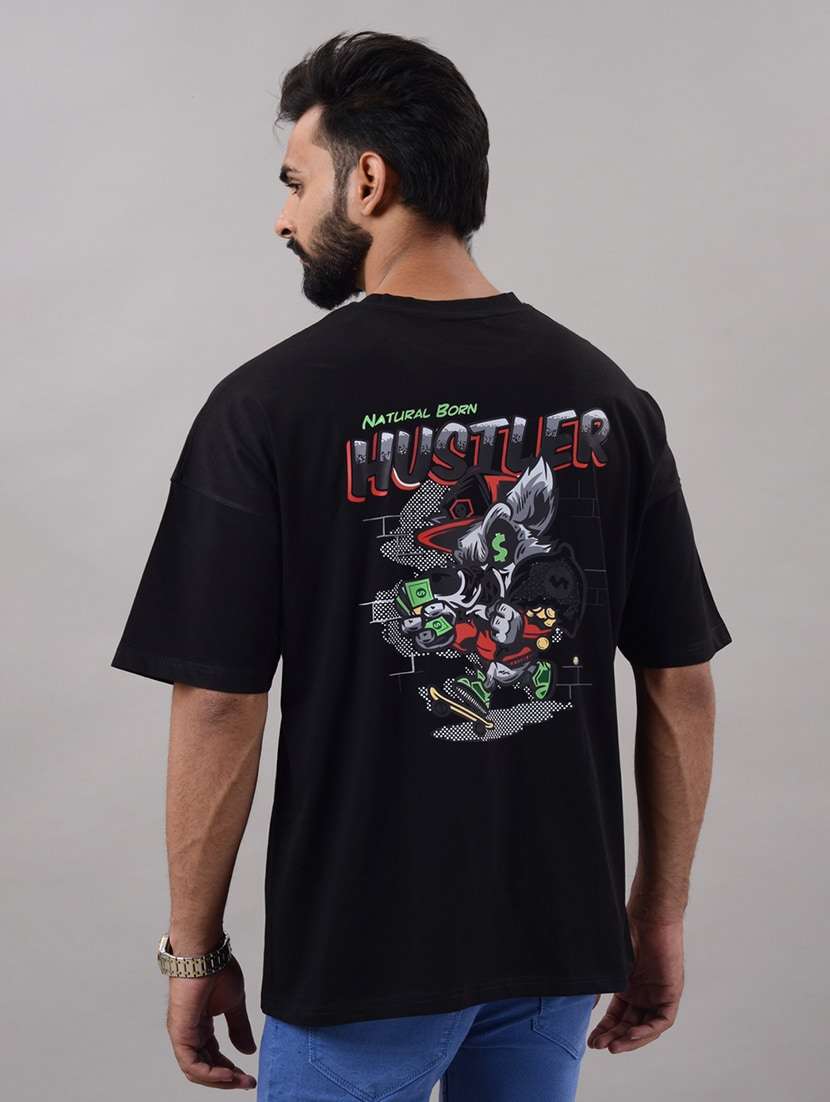 men crew neck back print t-shirt