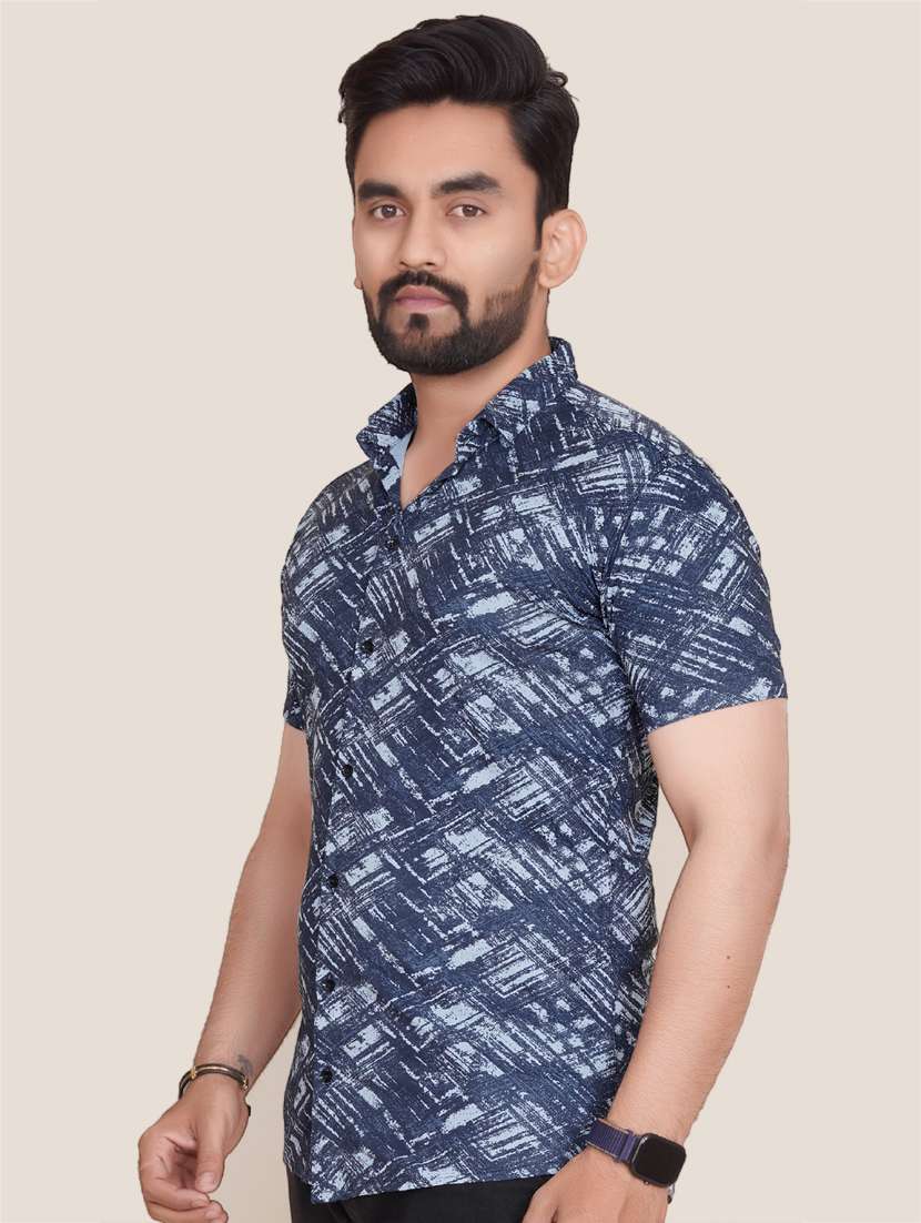 men printed short sleeve casual shirt - 21495057 -  Standard Image - 2