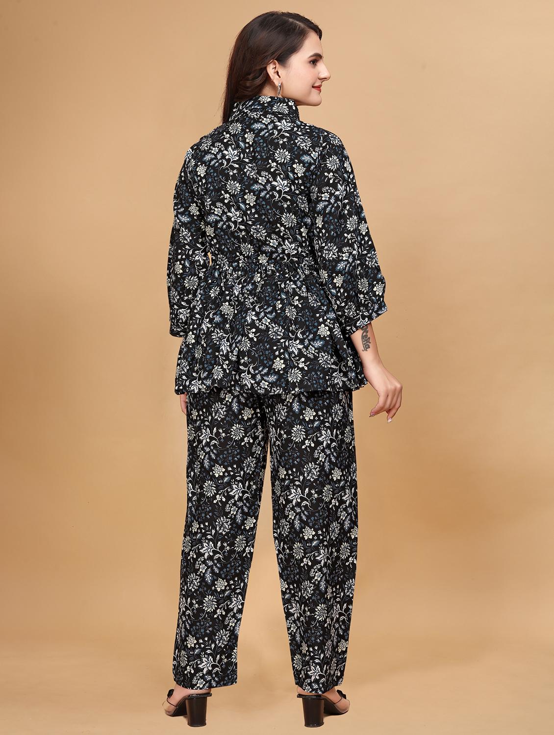 women black floral printed co-ord set - 21495069 - Standard Image - 2