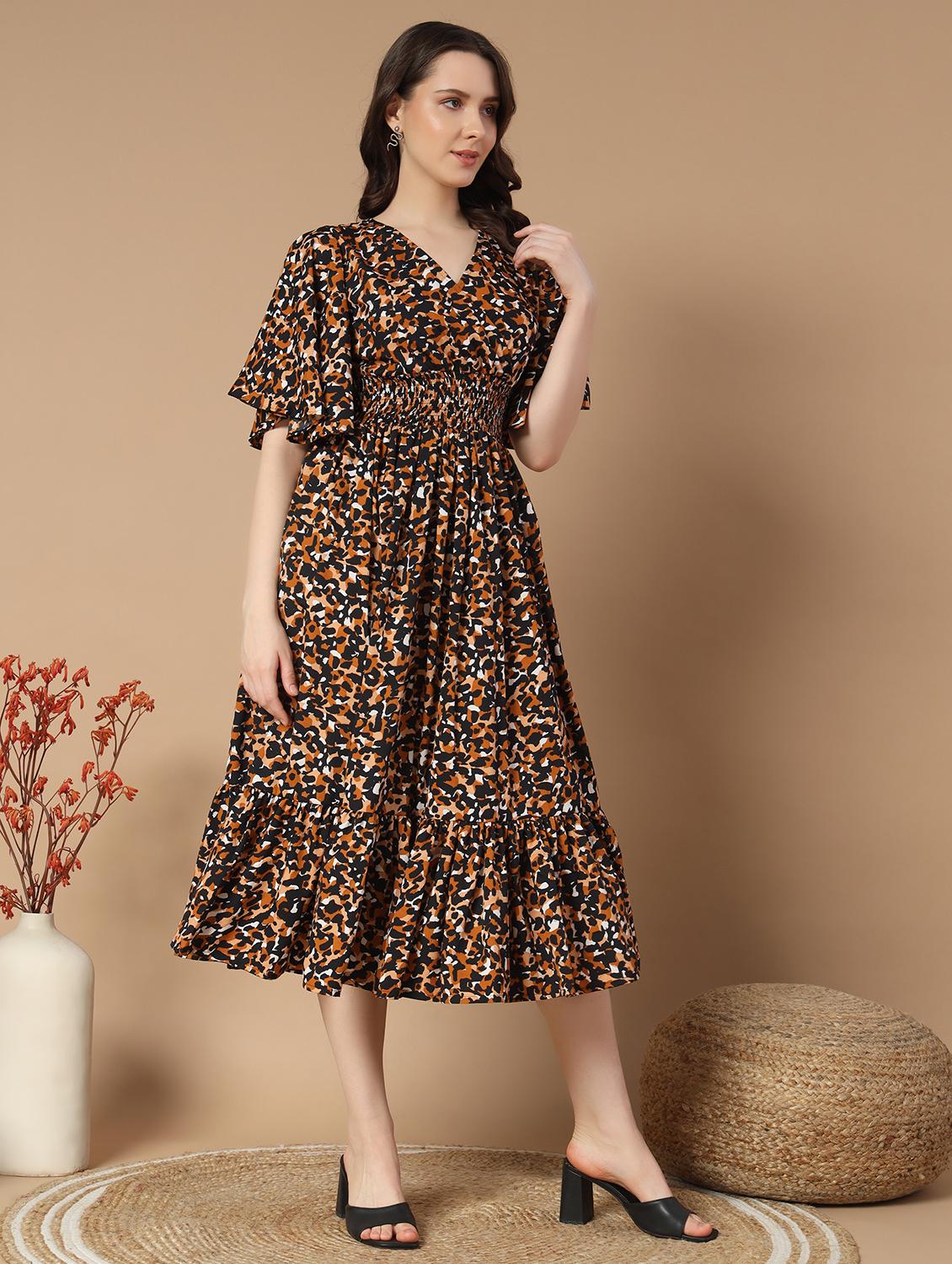 women black crepe tiered dress - 21495169 - Standard Image - 2