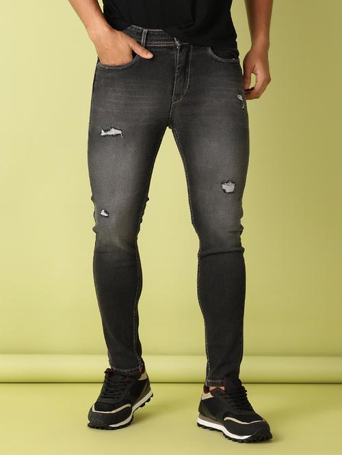 men distressed skinny fit jeans - 21495216 - Standard Image - 0