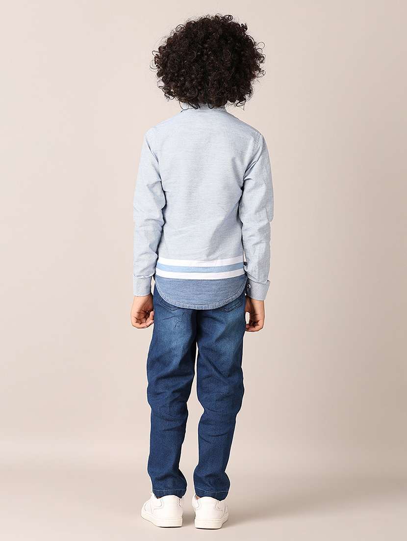 boys printed long sleeves shirt & jeans set - 21495220 - Standard Image - 2