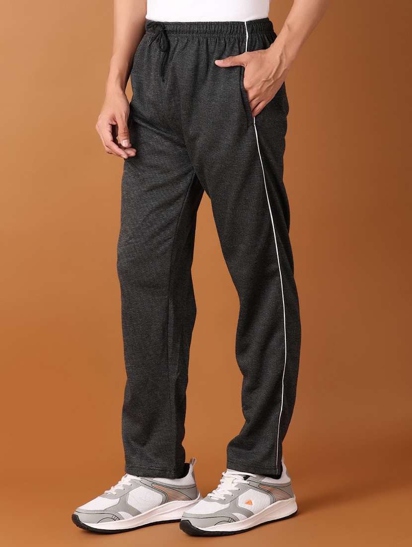 men mid rise solid full length track pant - 21495228 -  Standard Image - 2
