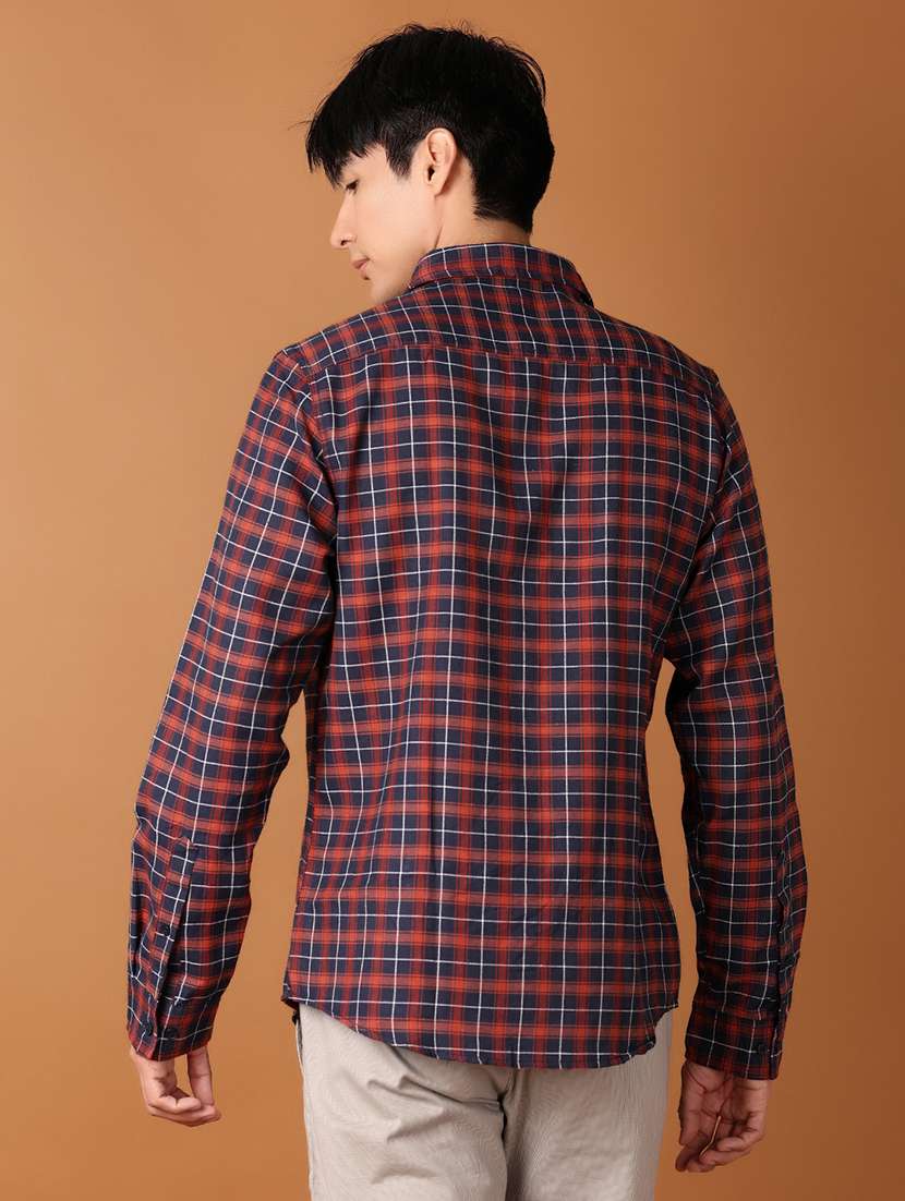 men collared checks casual shirt - 21495246 -  Standard Image - 2