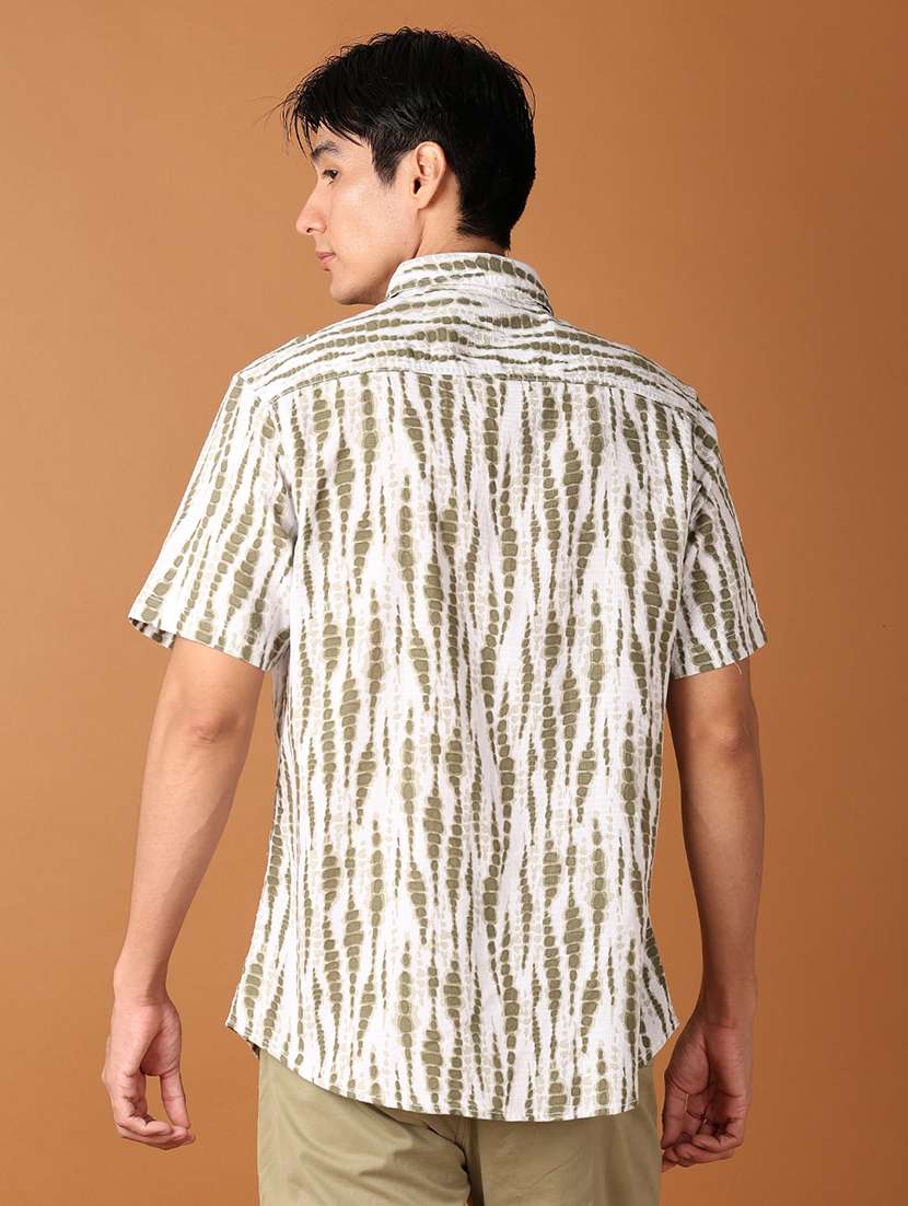 men collared tie & dye casual shirt - 21495270 -  Standard Image - 2