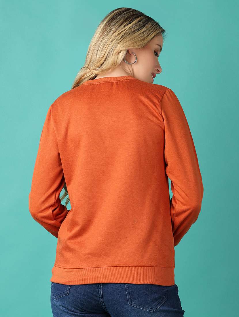 women front print long sleeves sweatshirt - 21495275 -  Standard Image - 2