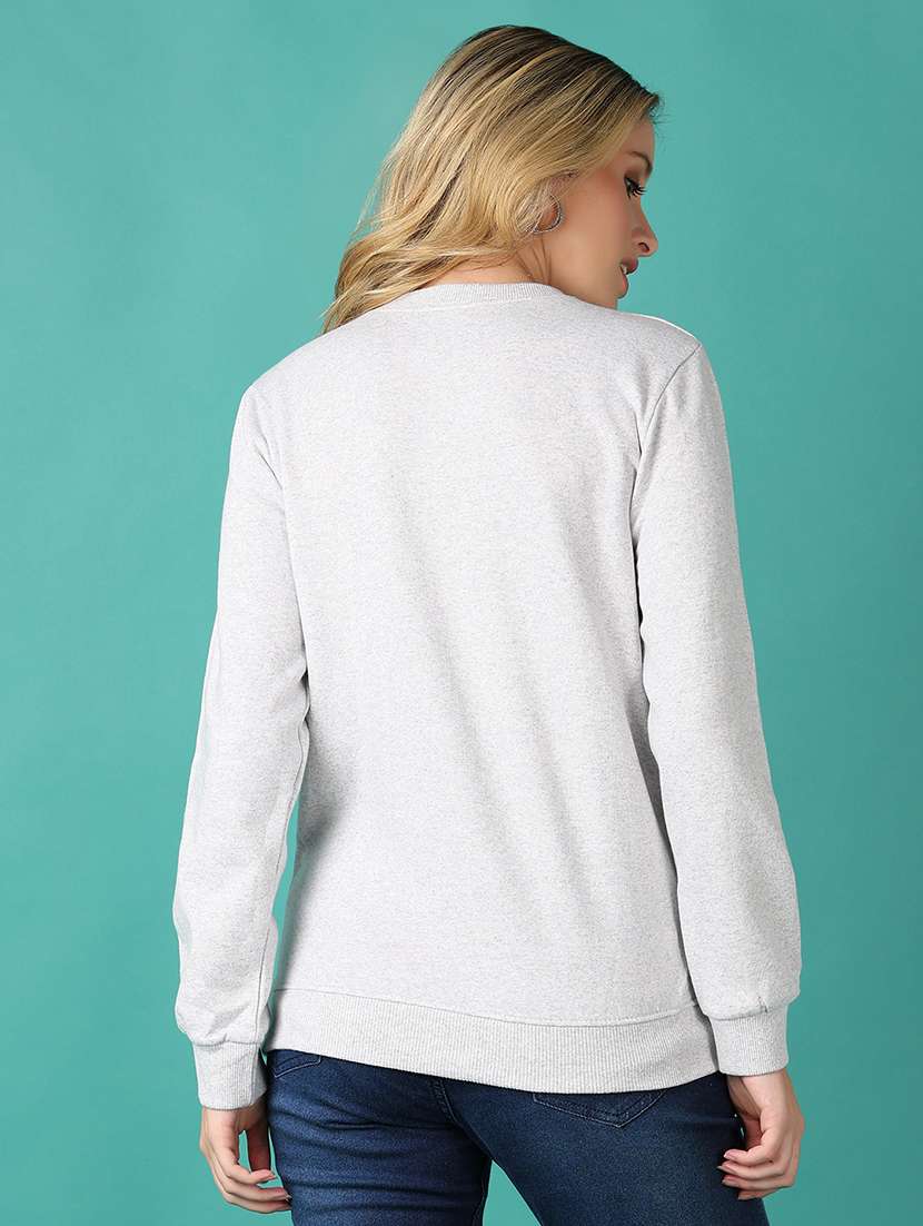 women front print long sleeves sweatshirt - 21495276 -  Standard Image - 2