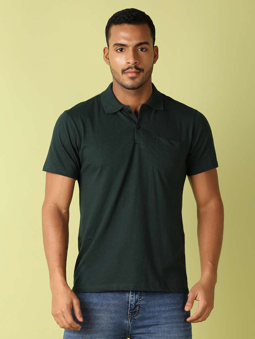 men short sleeve solid polo t-shirt