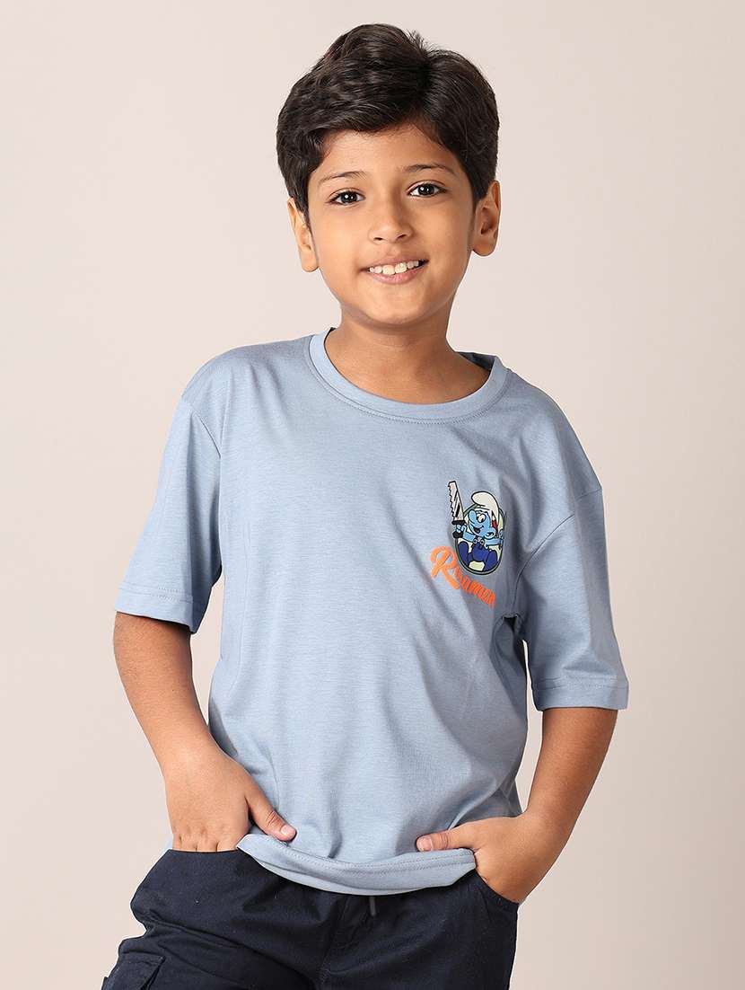 boys printed round neck t-shirt - 21495351 - Standard Image - 2