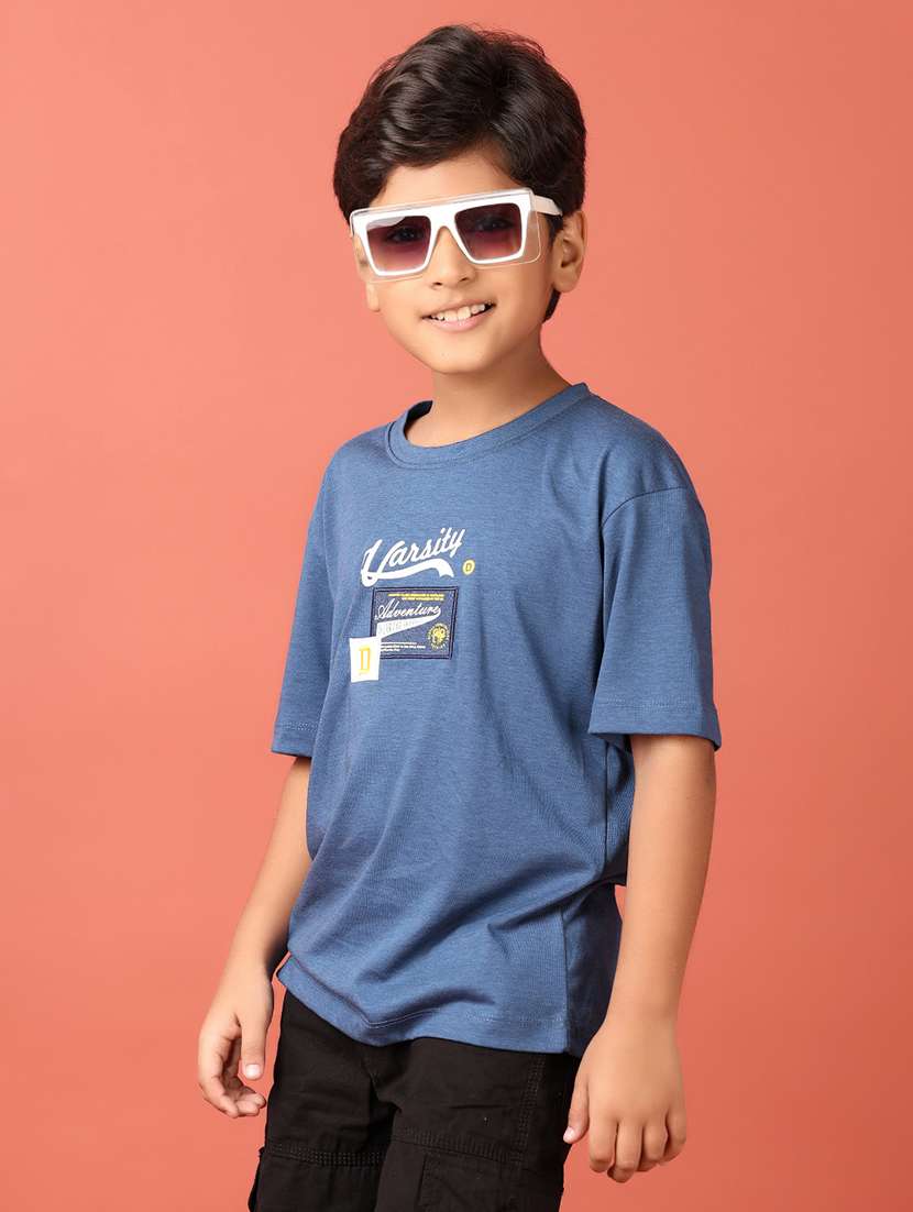 boys printed round neck t-shirt - 21495354 - Standard Image - 2