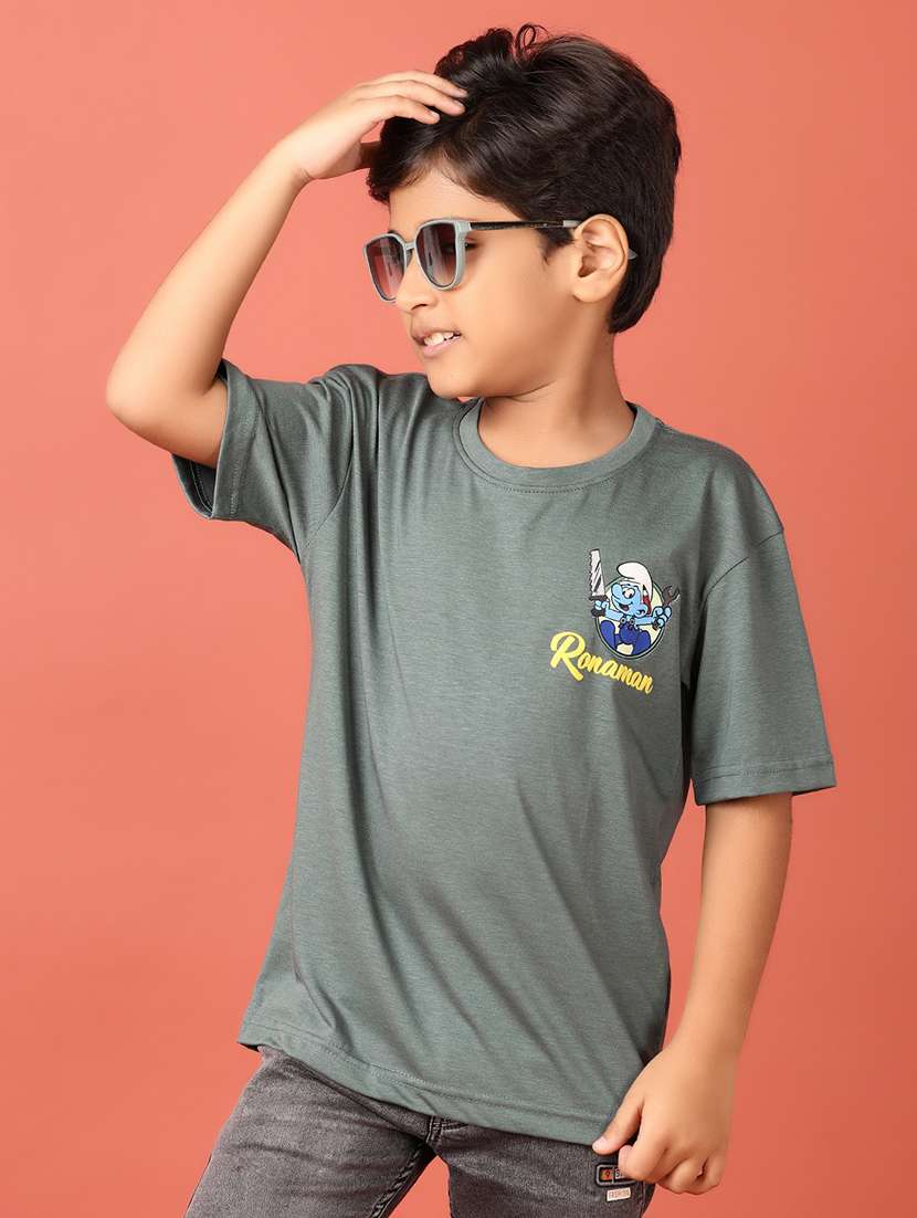 boys printed round neck t-shirt - 21495357 - Standard Image - 2