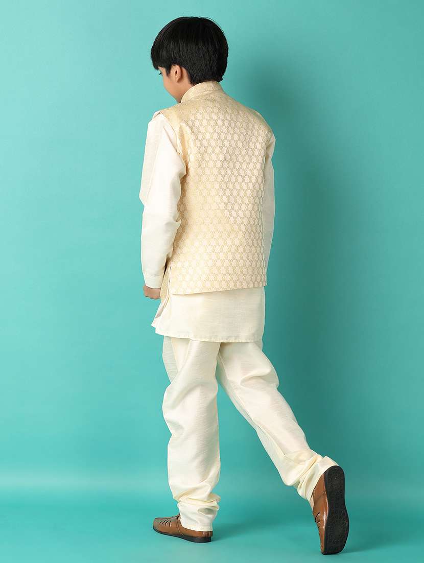 boys self design kurta set with jacket - 21495395 -  Standard Image - 2