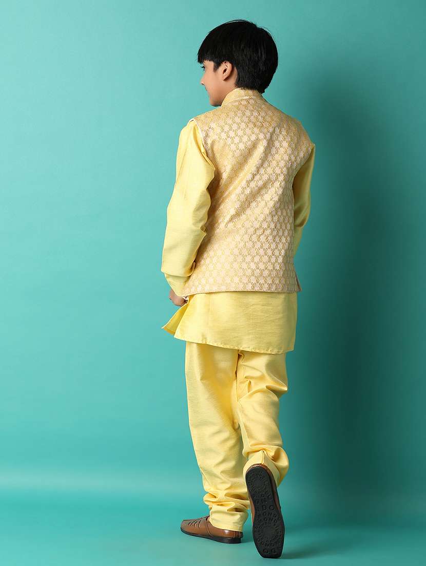 boys self design kurta set with jacket - 21495399 -  Standard Image - 2