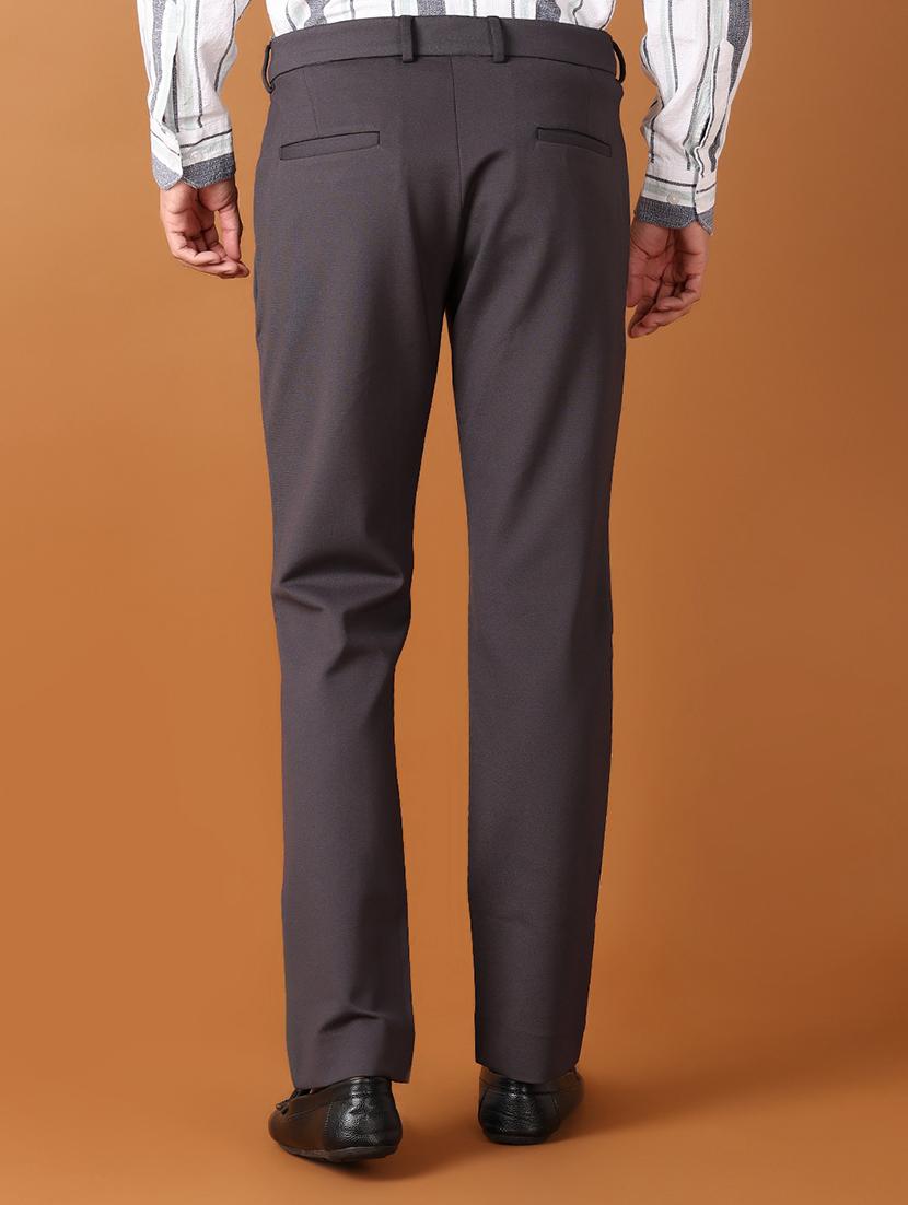 men solid flat front slim fit trouser - 21495432 - Standard Image - 2