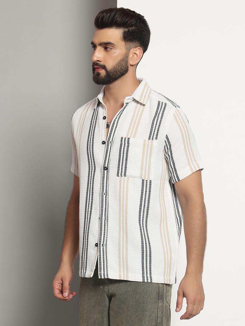 men striped casual shirt - 21495671 - Standard Image - 2