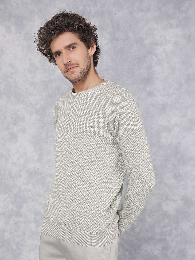 men green self design polyester pullover