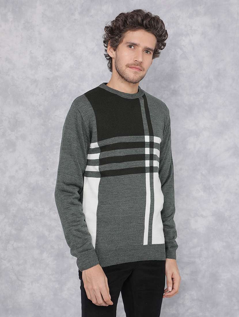 men green striped acrylic pullover - 21495832 -  Standard Image - 2