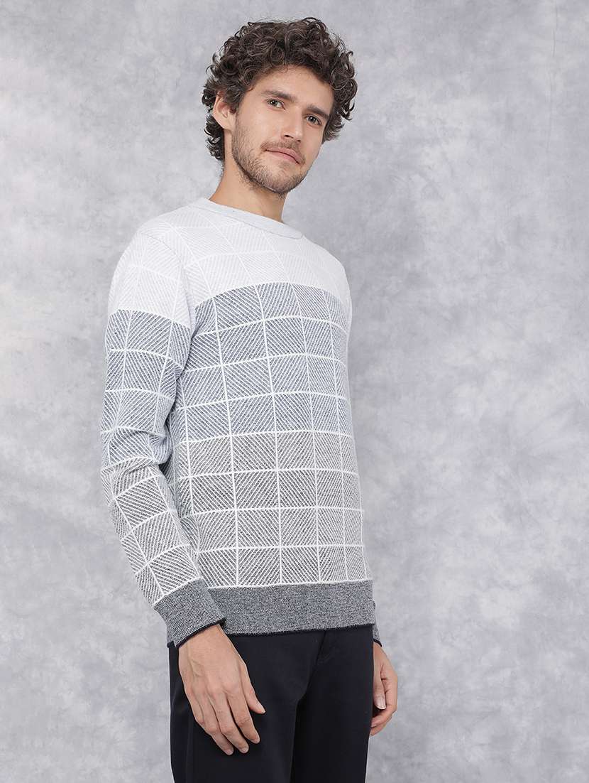 Men Checkered Long Sleeve Pullover - 21495852 -  Standard Image - 2