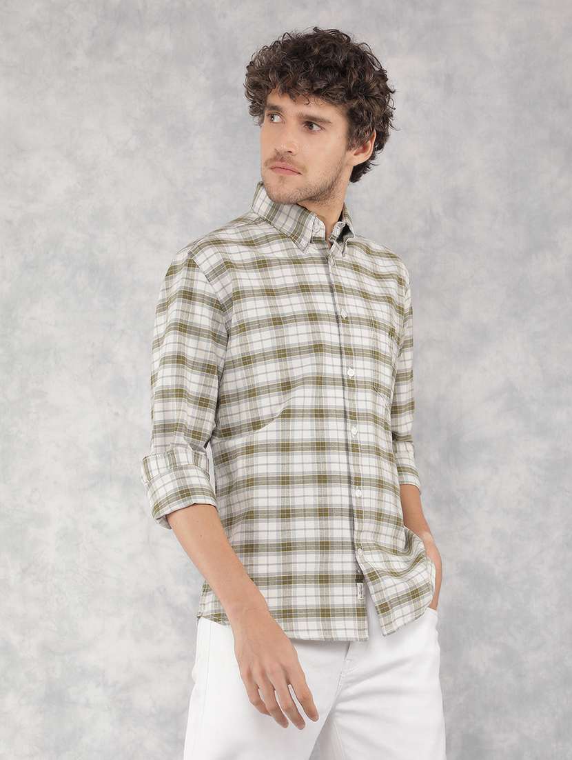 men long sleeve checkered casual shirt - 21495866 -  Standard Image - 2