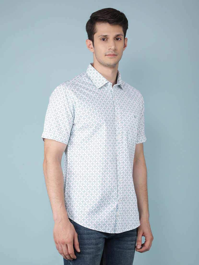 men printed short sleeve casual shirt - 21495904 -  Standard Image - 2