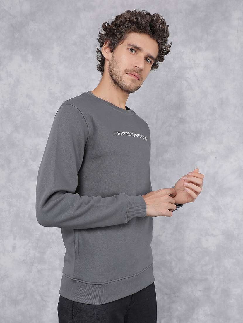 men chest print round neck sweatshirt - 21495957 - Standard Image - 2