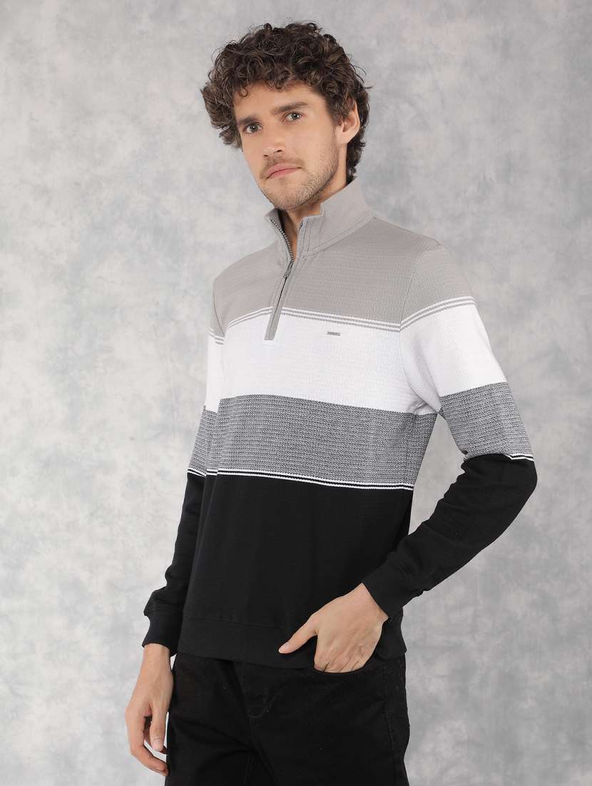 men color block long sleeve regualr fit sweatshirt