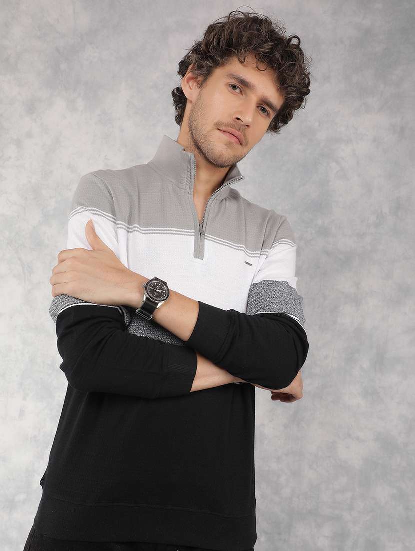 Men Color Block Long Sleeve Regualr Fit Sweatshirt - 21495975 -  Standard Image - 2
