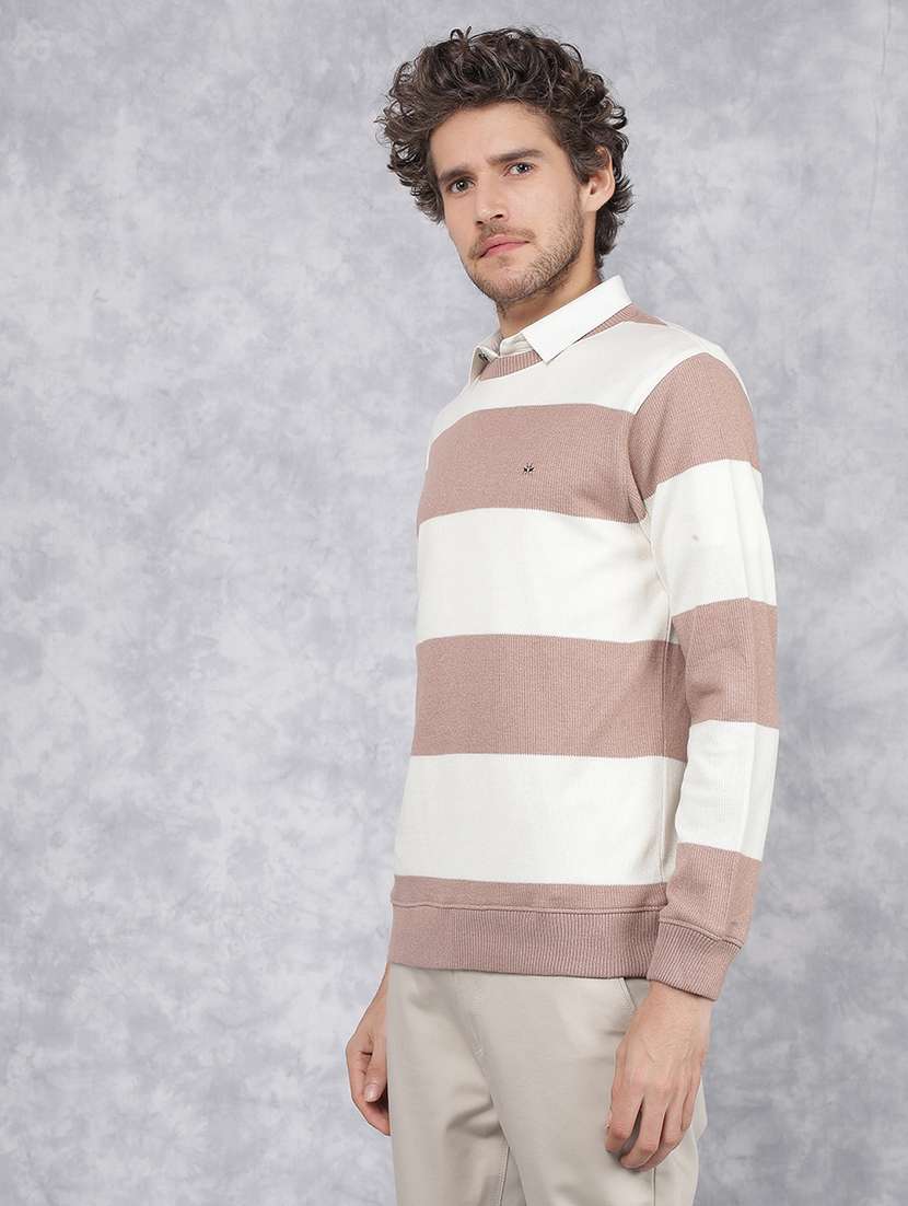 men round neck color block sweatshirt
