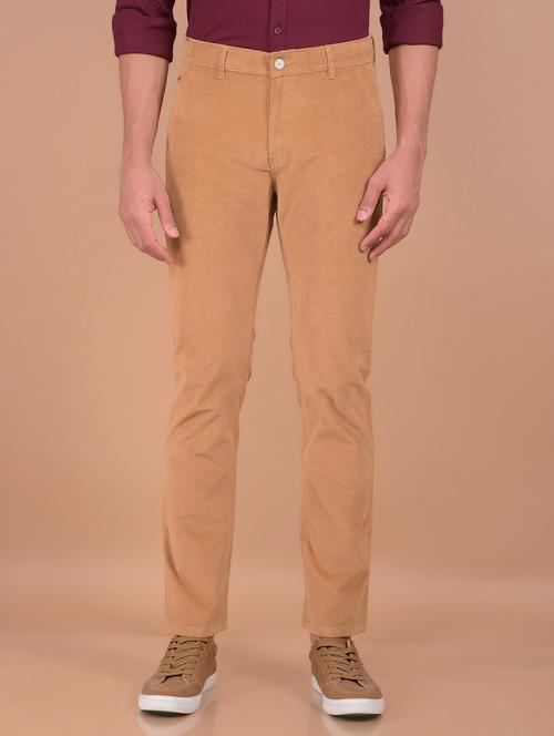 men mid rise solid corduroy trouser - 21495996 - Standard Image - 0