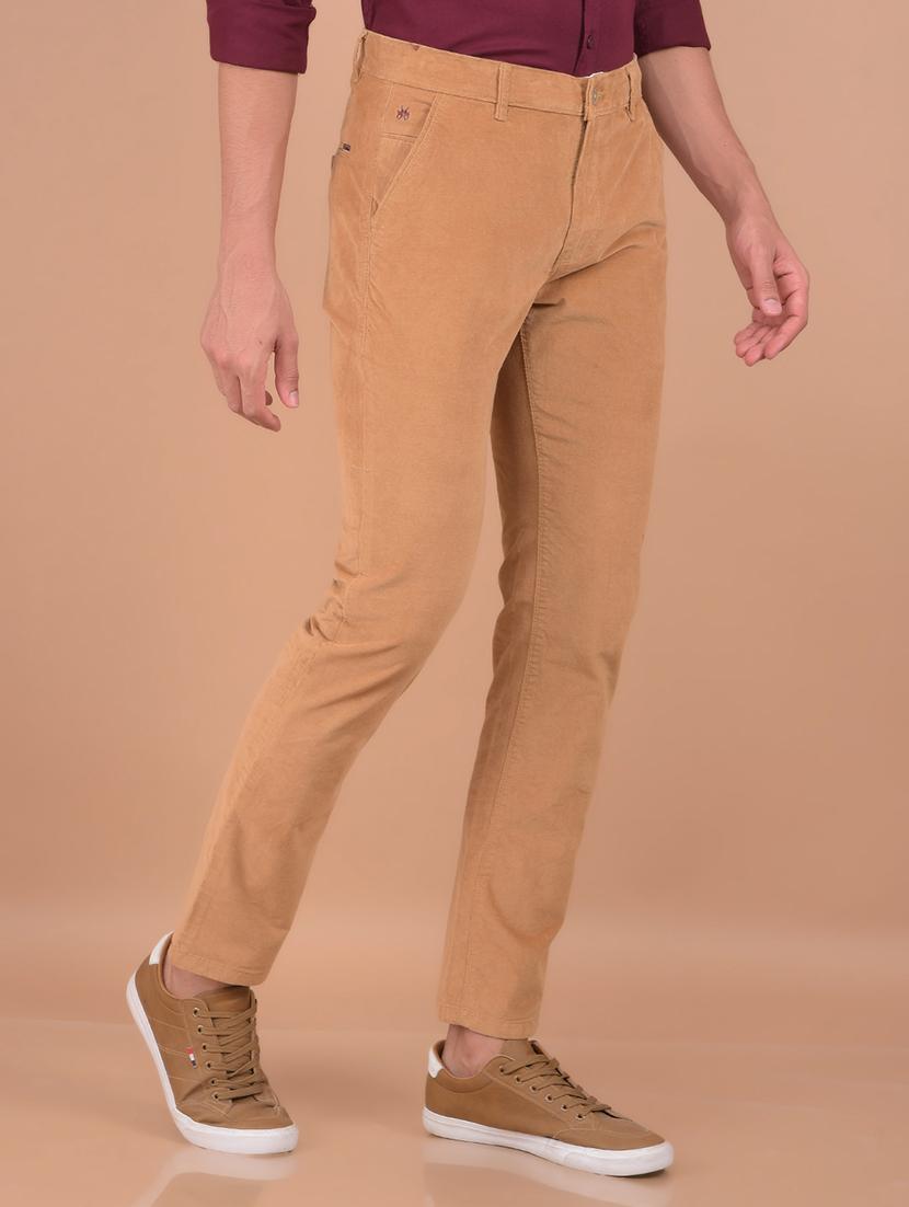men mid rise solid corduroy trouser - 21495996 - Standard Image - 2