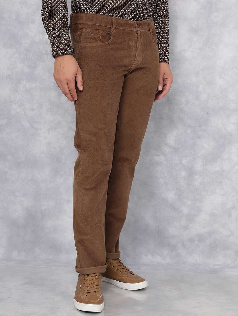 men mid rise solid corduroy trouser - 21495997 -  Standard Image - 2