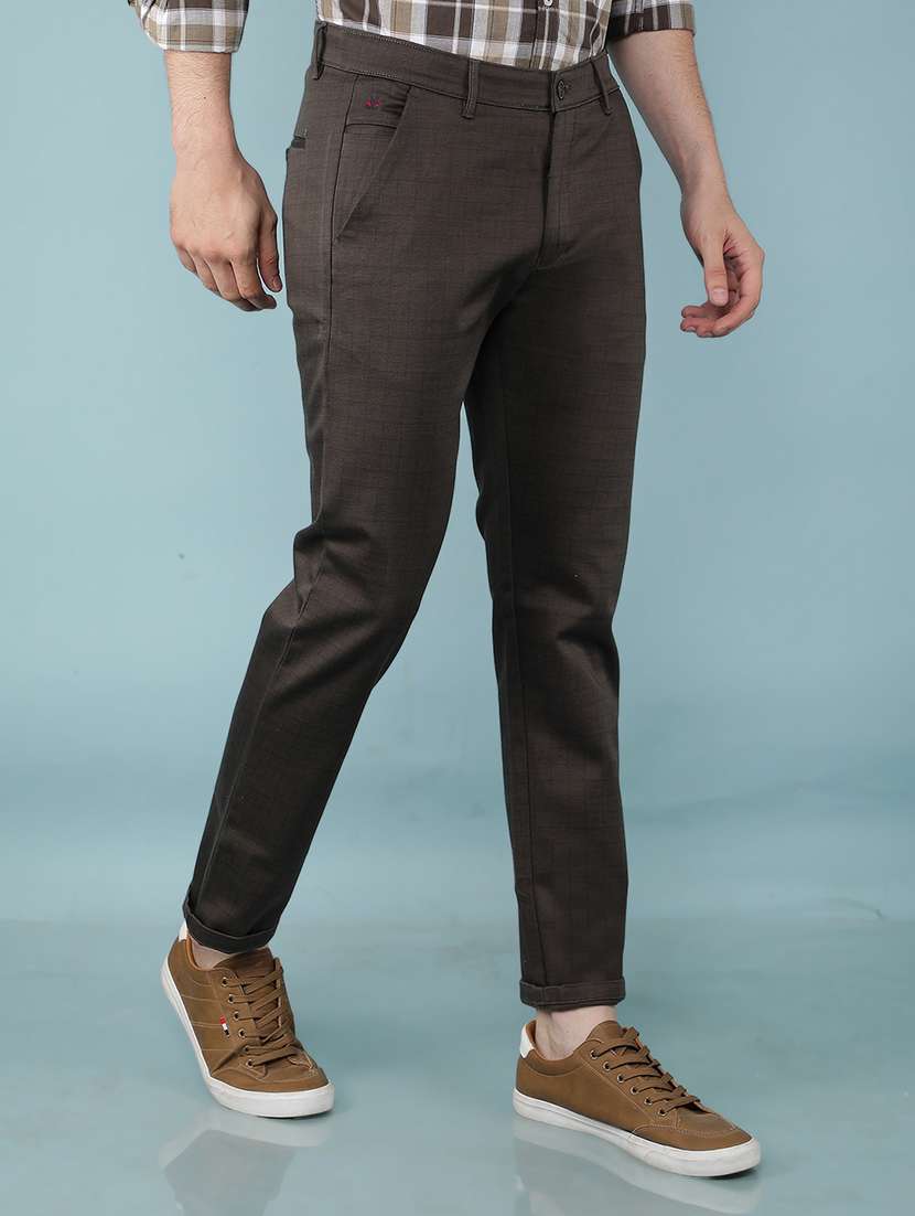 men mid rise checkered chino trouser - 21496013 -  Standard Image - 2