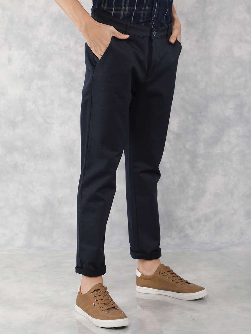 men mid rise checkered chino trouser - 21496014 -  Standard Image - 2