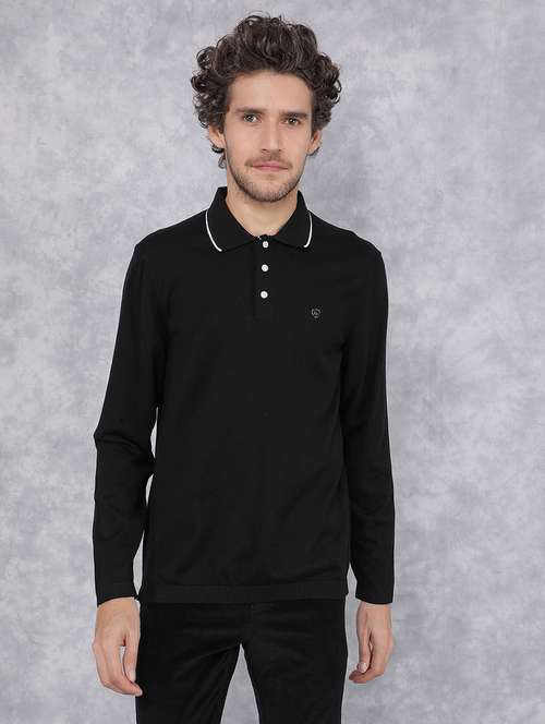 men polo neck plain t-shirt - 21496034 - Standard Image - 0