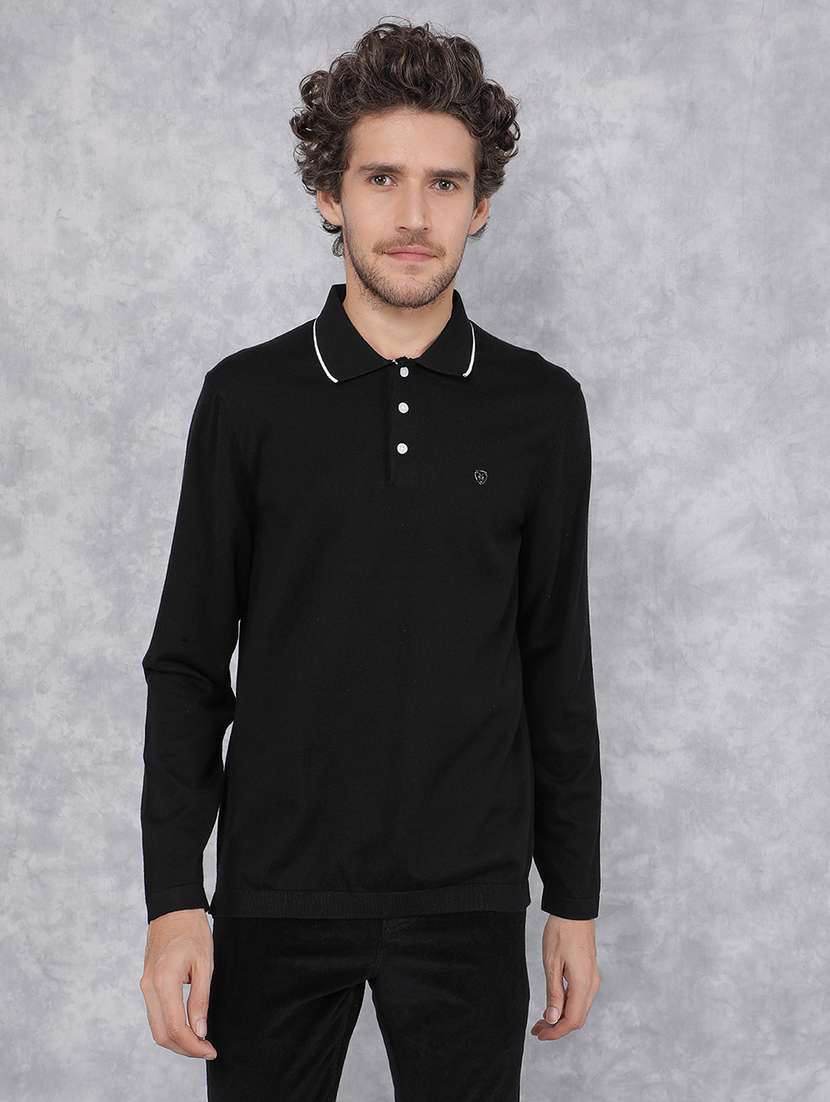 men polo neck plain t-shirt - 21496034 - Zoom Image - 0