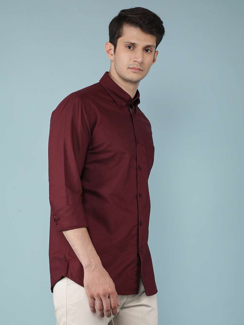 men long sleeve solid casual shirt - 21496076 -  Standard Image - 2
