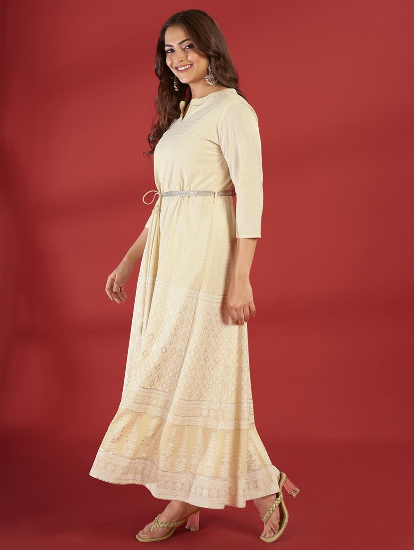 women printed a-line ethnic dress - 21496445 - Standard Image - 2