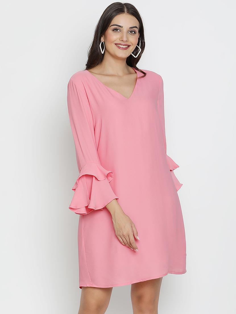 women pink polyester a-line dress - 21496484 - Zoom Image - 0