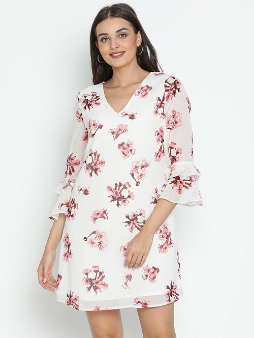 women white polyester a-line dress - 21496492 - Standard Image - 0