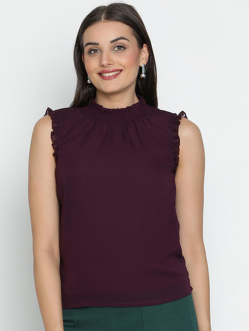 women purple polyester straight top - 21496502 - Zoom Image - 0