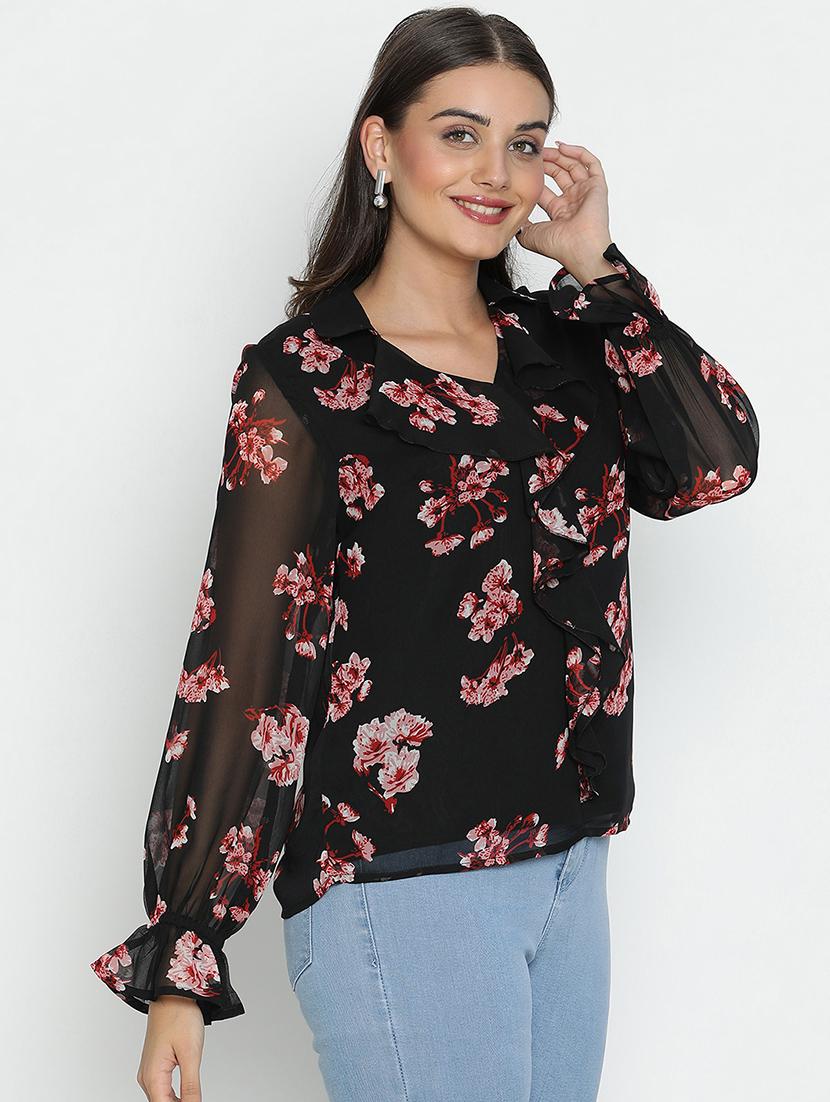 women black polyester regular top - 21496507 - Standard Image - 2