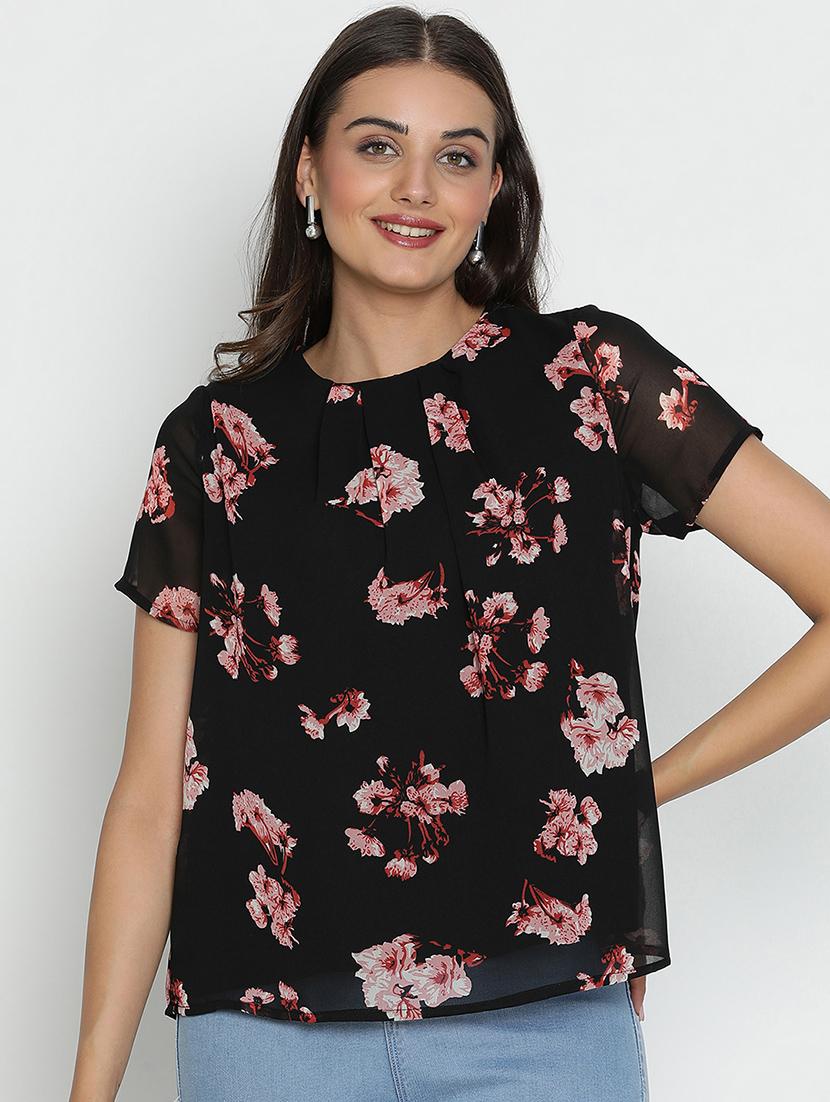 black floral printed regular top - 21496508 -  Zoom Image - 0