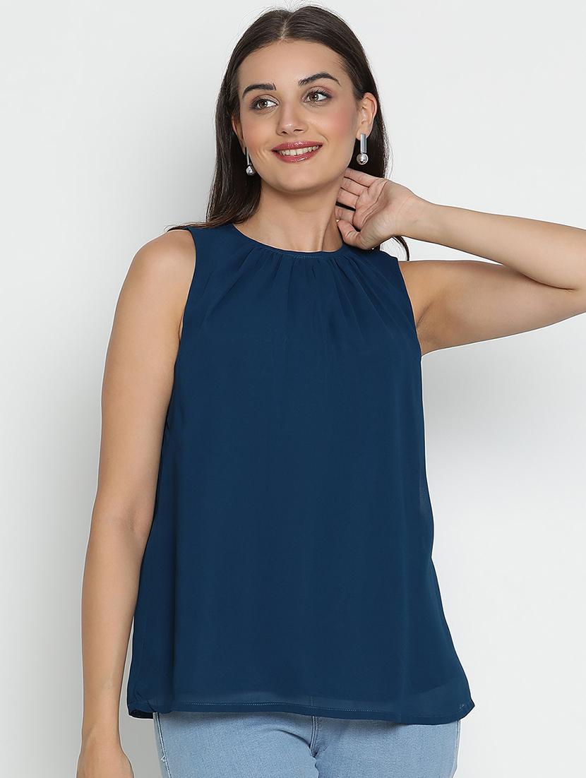 blue solid regular top - 21496509 - Zoom Image - 0