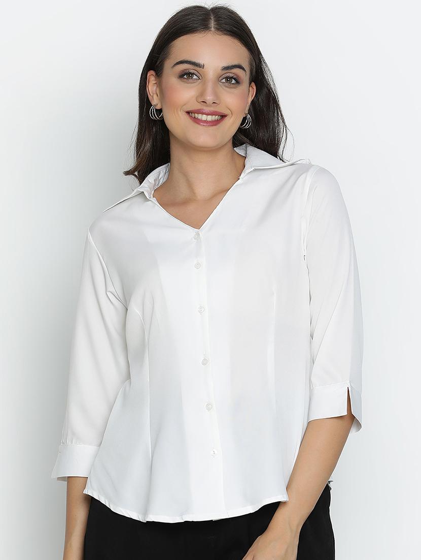 women white solid shirt - 21496528 -  Zoom Image - 0