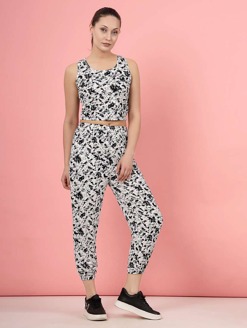 women black t-shirt & jogger co-ord set - 21496574 -  Standard Image - 2